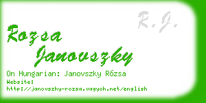 rozsa janovszky business card